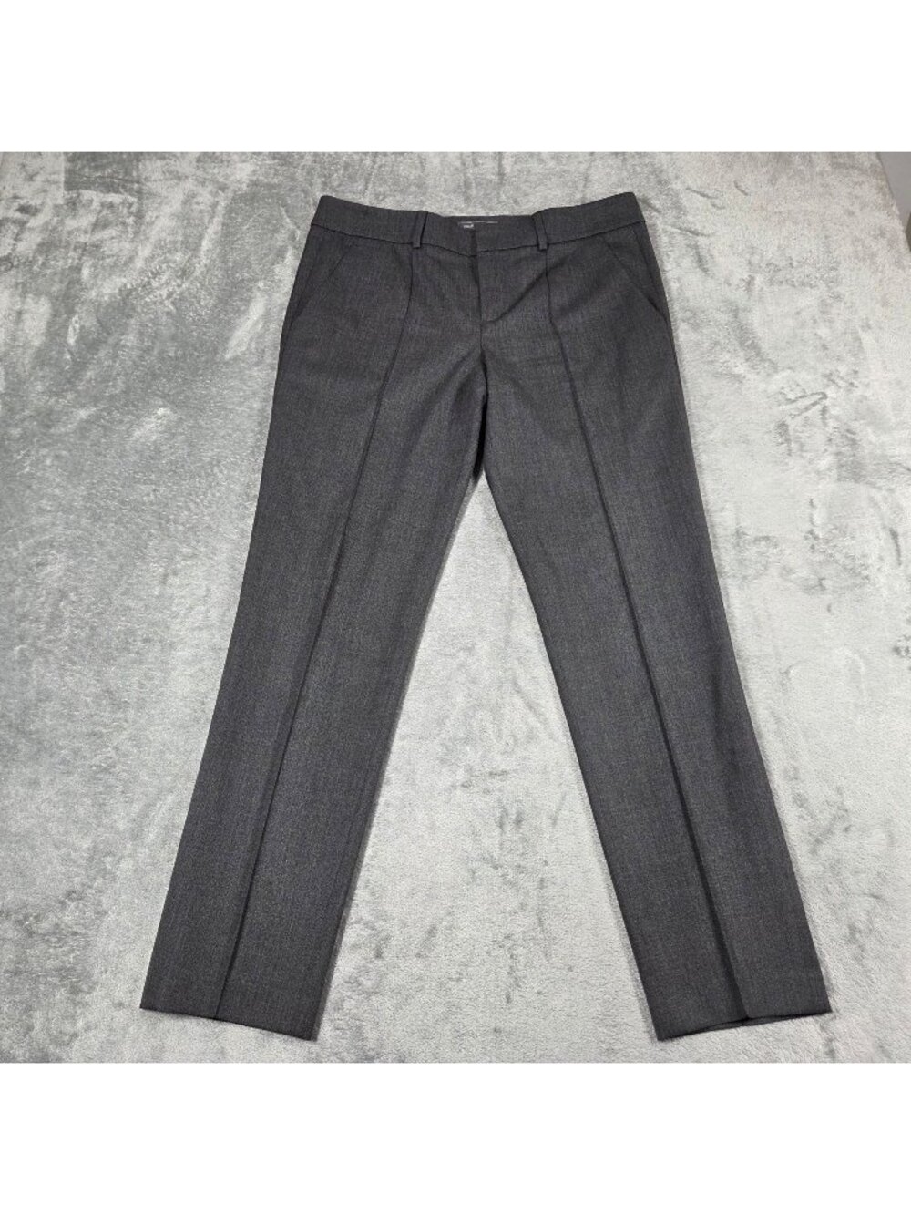 Vince Pants Womens 8 Gray Wool Blend Stretch Office Quiet Luxury Minimal